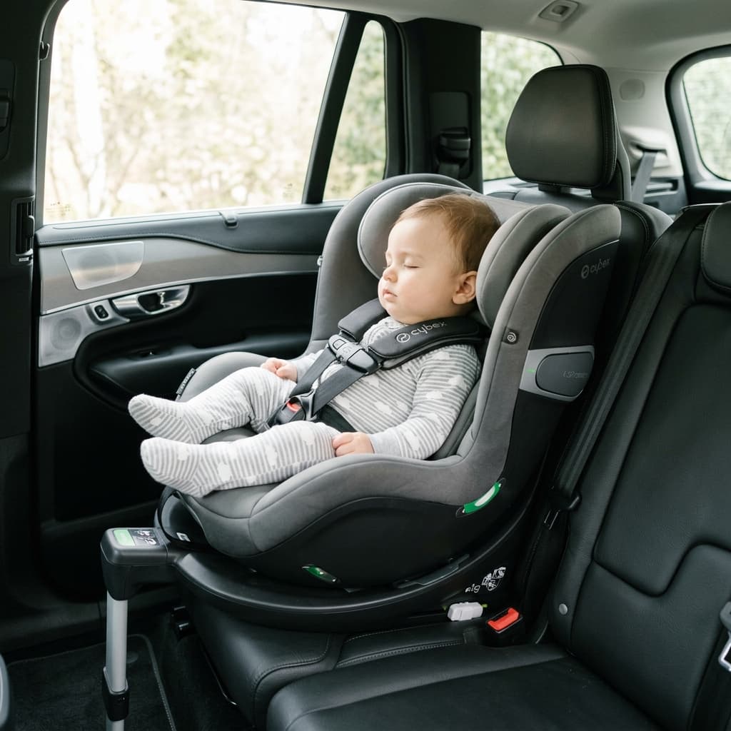 ISOFIX car seat installed safely in a rear passenger car seat in India
