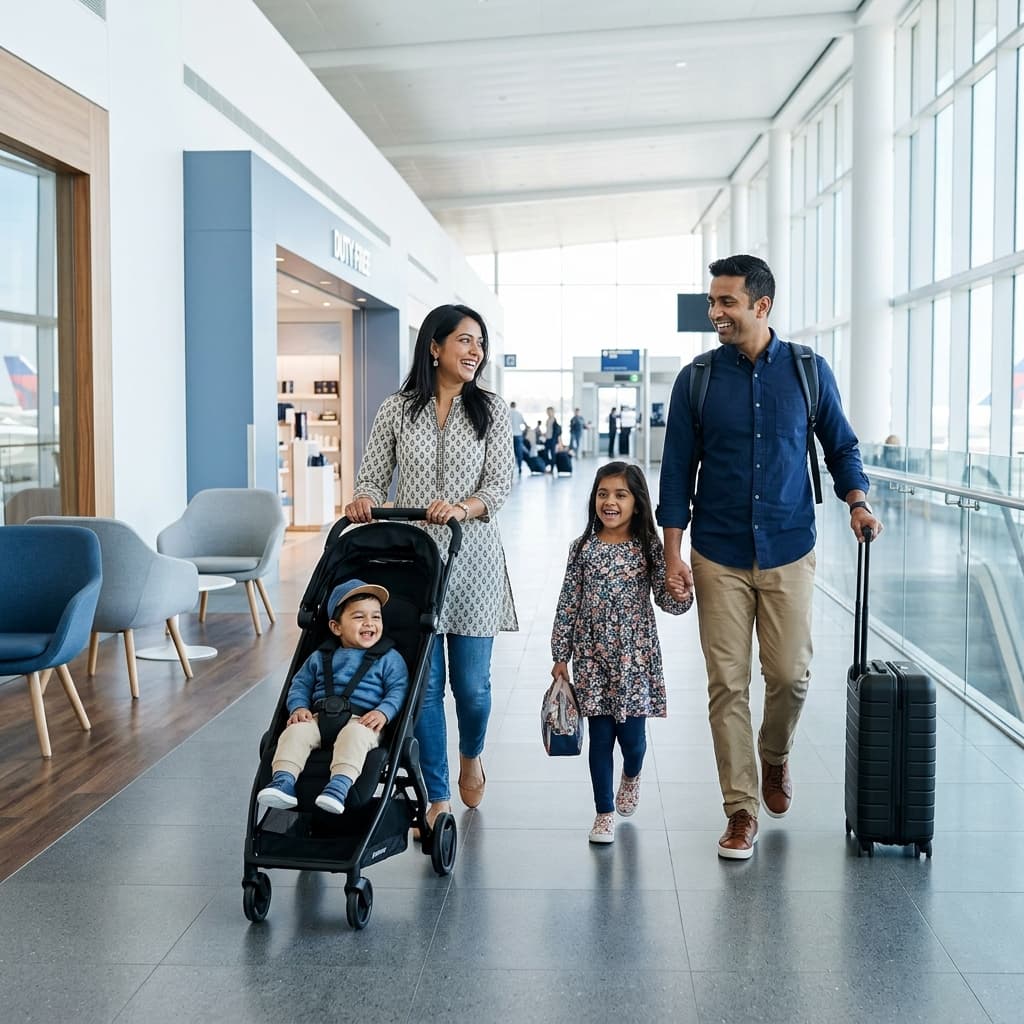 Travel-friendly stroller and baby gear for outings