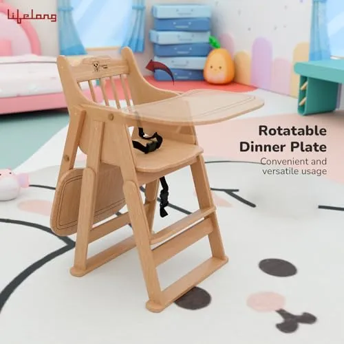 Premium wooden high chair for messy eaters