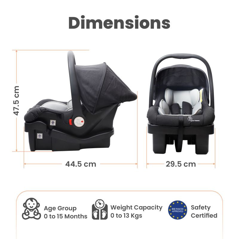 R for Rabbit Picaboo Infant Carrycot Cum Car Seat view 2