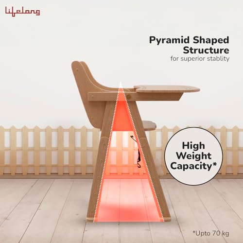 Lifelong Wooden High Chair / Babyhug Classic High Chair view 2