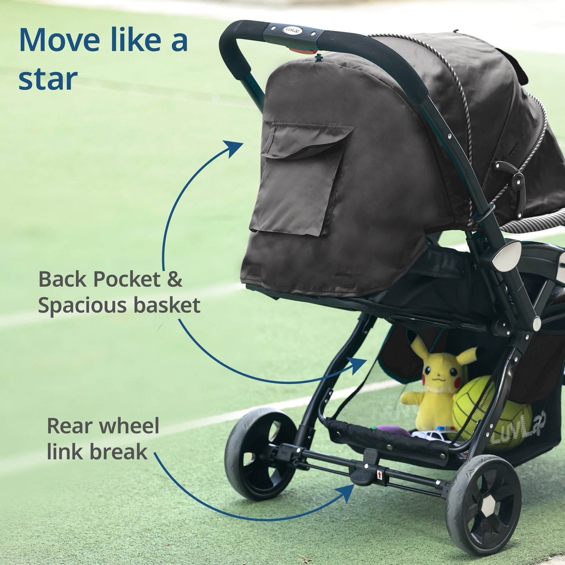 LuvLap Galaxy / Babyhug Affection Stroller view 4